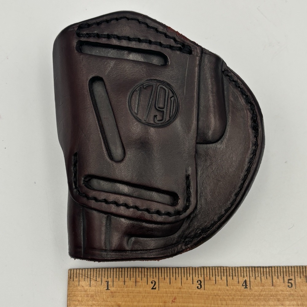 1791 Leather Holster 4-Way IWB OWB Right Hand Unknown Fit Size Dark Brown - Picture 2 of 12